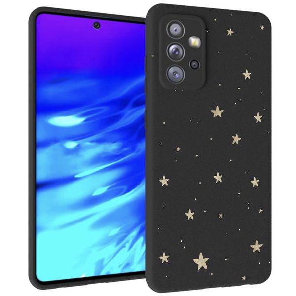 iMoshion Design hoesje Samsung Galaxy A72 - Sterren / Zwart