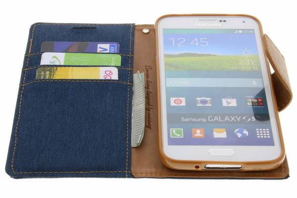 Mercury Goospery Canvas Diary Bookcase Samsung Galaxy S5 (Plus) / Neo