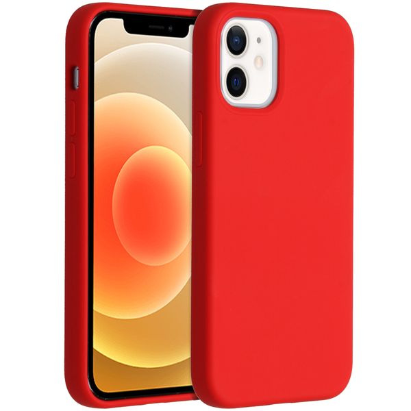 Accezz Liquid Silicone Backcover iPhone 12 Mini - Rood