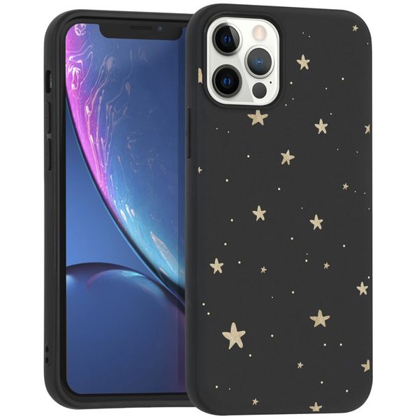 iMoshion Design hoesje iPhone 12 (Pro) - Sterren / Zwart