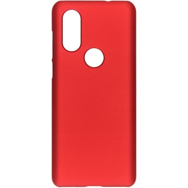 Effen Backcover Motorola One Vision - Rood