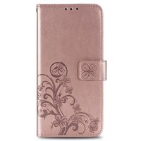 Klavertje Bloemen Bookcase Samsung Galaxy A41 - Rosé Goud