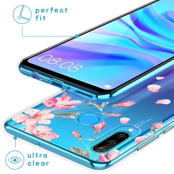 iMoshion Design hoesje Huawei P30 Lite - Bloem - Roze