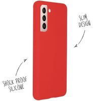 Accezz Liquid Silicone Backcover Samsung Galaxy S21 - Rood