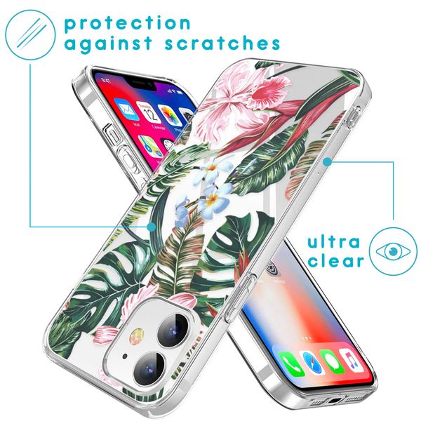 iMoshion Design hoesje iPhone 12 Mini - Jungle - Groen / Roze