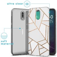 iMoshion Design hoesje Nokia 2.3 - Grafisch Koper / Wit