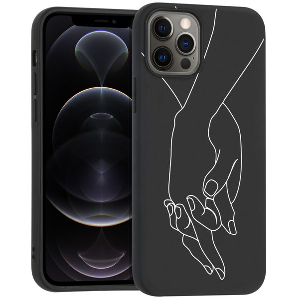 iMoshion Design hoesje iPhone 12 (Pro) - Hand - Zwart