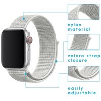 iMoshion Nylon bandje Apple Watch Series 1-8 / SE - 38/40/41 mm - Wit