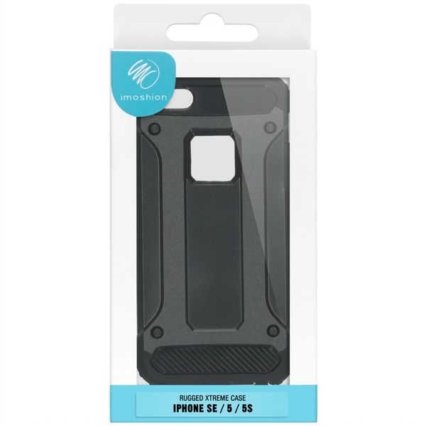 iMoshion Rugged Xtreme Backcover iPhone SE / 5 / 5s - Zwart