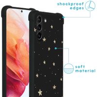 iMoshion Design hoesje met koord Samsung Galaxy S21 - Sterren - Zwart / Goud