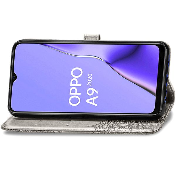 Mandala Bookcase Oppo A5 (2020) / A9 (2020) - Grijs