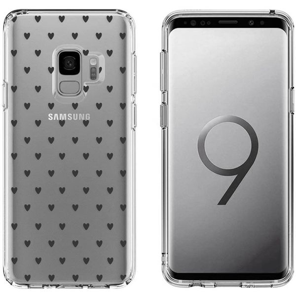 iMoshion Design hoesje Samsung Galaxy S9 - Hartjes - Zwart