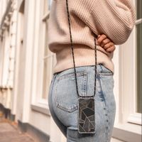 iMoshion Design hoesje met koord iPhone Xr - Grafisch Koper - Zwart / Goud