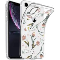 iMoshion Design hoesje iPhone Xr - Bloem - Roze / Groen