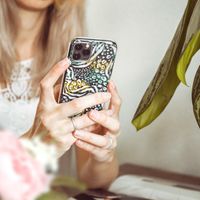 iMoshion Design hoesje iPhone 12 (Pro) - Jungle - Wit / Zwart