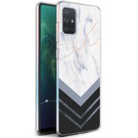 iMoshion Design hoesje Samsung Galaxy A71 - Marmer - Wit / Zwart