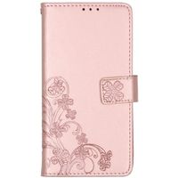 Klavertje Bloemen Bookcase Nokia 2.3 - Rosé Goud