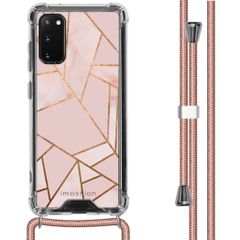 iMoshion Design hoesje met koord Samsung Galaxy S20 - Grafisch Koper - Roze / Goud