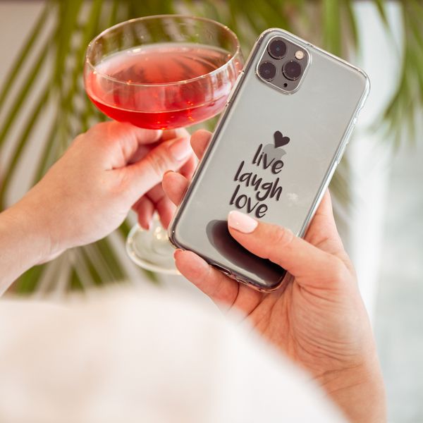 iMoshion Design hoesje Galaxy A20e - Live Laugh Love - Zwart