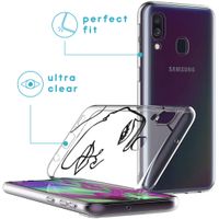 iMoshion Design hoesje Samsung Galaxy A40 - Abstract Gezicht - Zwart