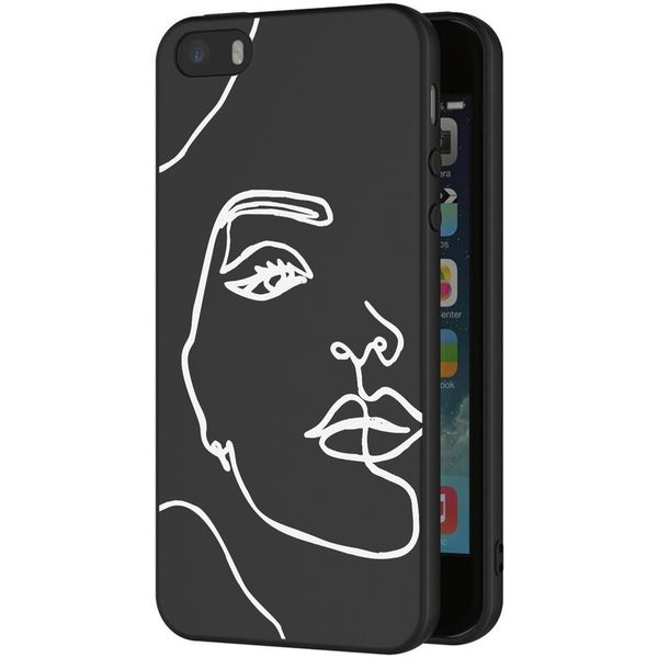 iMoshion Design hoesje iPhone 5 / 5s / SE - Abstract Gezicht - Wit