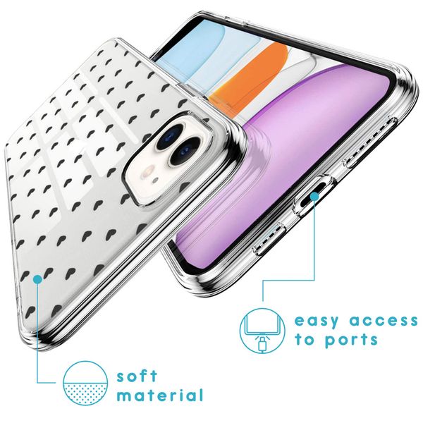 iMoshion Design hoesje iPhone 11 - Hartjes - Zwart