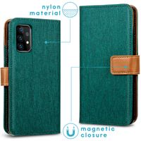 iMoshion Luxe Canvas Bookcase Samsung Galaxy A72 - Groen