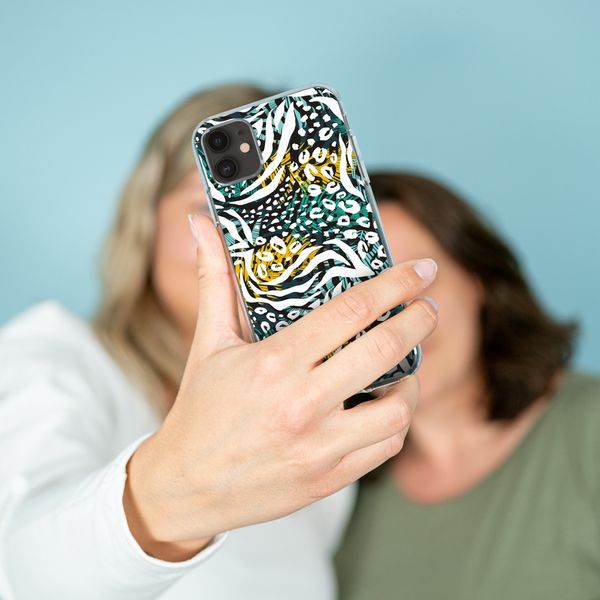 iMoshion Design hoesje Galaxy A42 - Jungle - Wit / Zwart / Groen