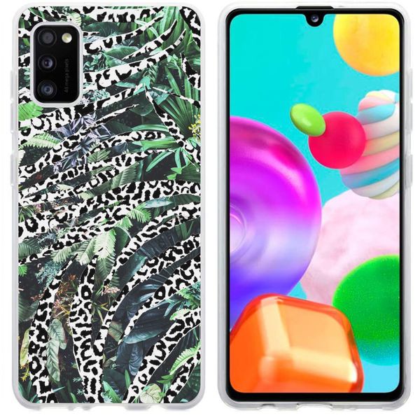 iMoshion Design hoesje Galaxy A41 - Jungle - Wit / Zwart / Groen