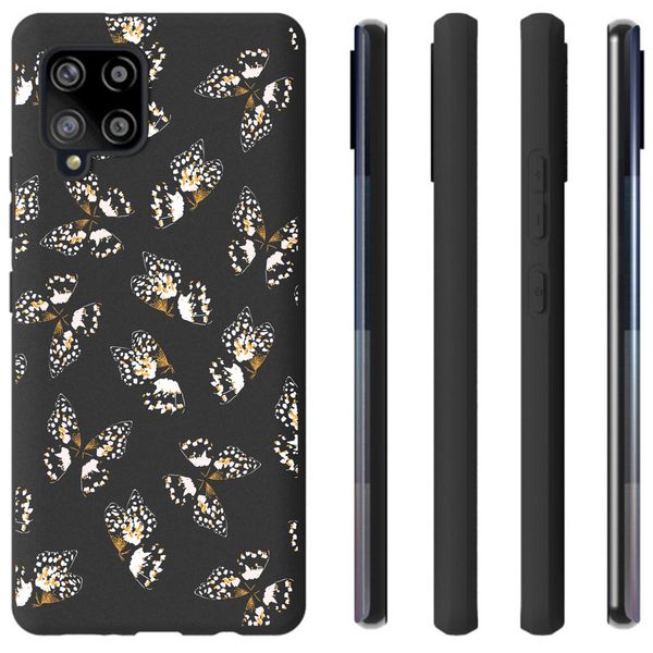 iMoshion Design hoesje Samsung Galaxy A42 - Vlinder - Zwart / Wit