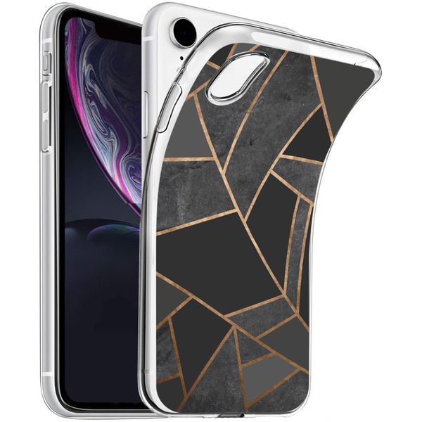 iMoshion Design hoesje iPhone Xr - Grafisch Koper / Zwart