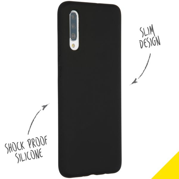 Accezz Liquid Silicone Backcover Samsung Galaxy A70 - Zwart