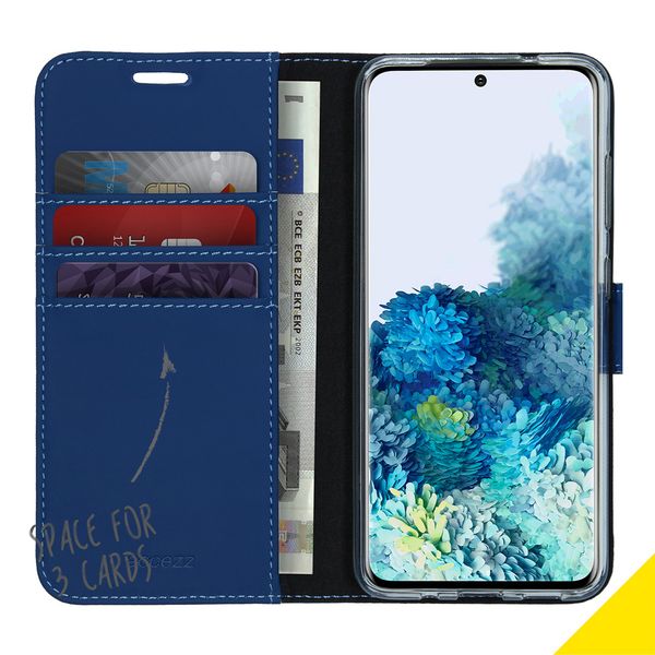 Accezz Wallet Softcase Bookcase Samsung Galaxy S20 - Blauw