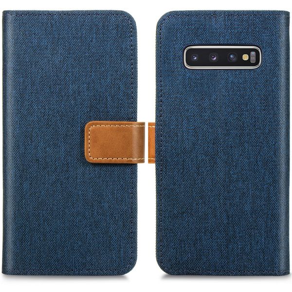 iMoshion Luxe Canvas Bookcase Samsung Galaxy S10 - Donkerblauw