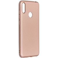 Carbon Softcase Backcover Huawei Y7 (2019) - Rosé Goud