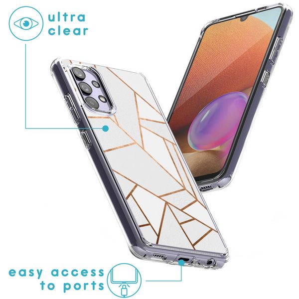 iMoshion Design hoesje Samsung Galaxy A32 (4G) - Grafisch Koper / Wit