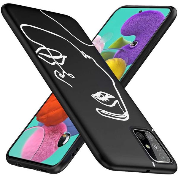 iMoshion Design hoesje Samsung Galaxy A51 - Abstract Gezicht - Wit