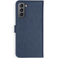 Selencia Echt Lederen Bookcase Samsung Galaxy S21 Plus - Blauw