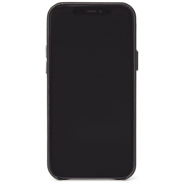 Decoded Dual Leather Backcover iPhone 12 (Pro) - Zwart