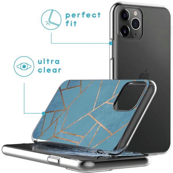 iMoshion Design hoesje iPhone 11 Pro - Grafisch Koper / Blauw