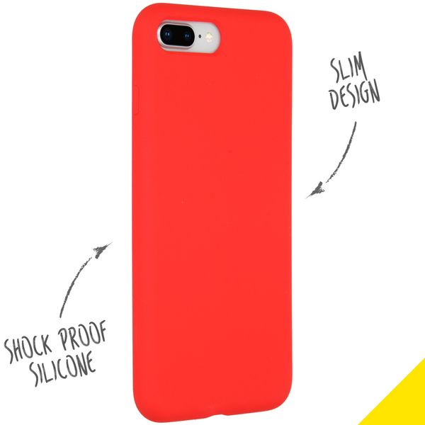 Accezz Liquid Silicone Backcover iPhone 8 Plus / 7 Plus - Rood