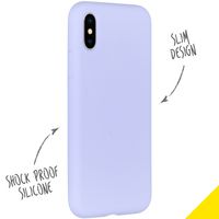 Accezz Liquid Silicone Backcover iPhone Xs / X - Paars