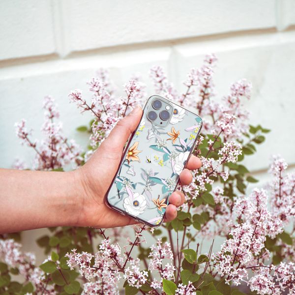 iMoshion Design hoesje iPhone 12 (Pro) - Bloem - Wit