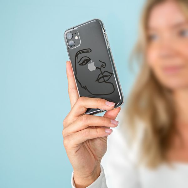 iMoshion Design hoesje Moto G9 Plus - Abstract Gezicht - Zwart