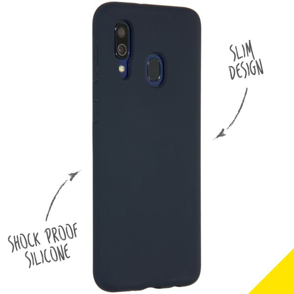 Accezz Liquid Silicone Backcover Samsung Galaxy A40 - Blauw