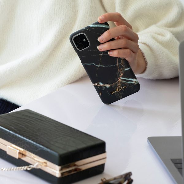 Selencia Maya Fashion Backcover iPhone Xs / X - Marble Black