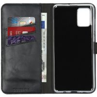 Selencia Echt Lederen Bookcase Samsung Galaxy A71 - Zwart