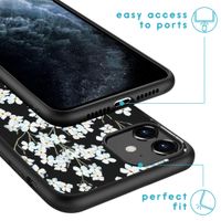 iMoshion Design hoesje iPhone 11 - Bloem - Wit / Zwart