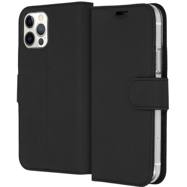 Accezz Wallet Softcase Bookcase iPhone 12 (Pro) - Zwart