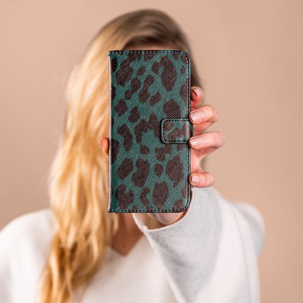 iMoshion Design Softcase Bookcase iPhone 12 Mini - Green Leopard